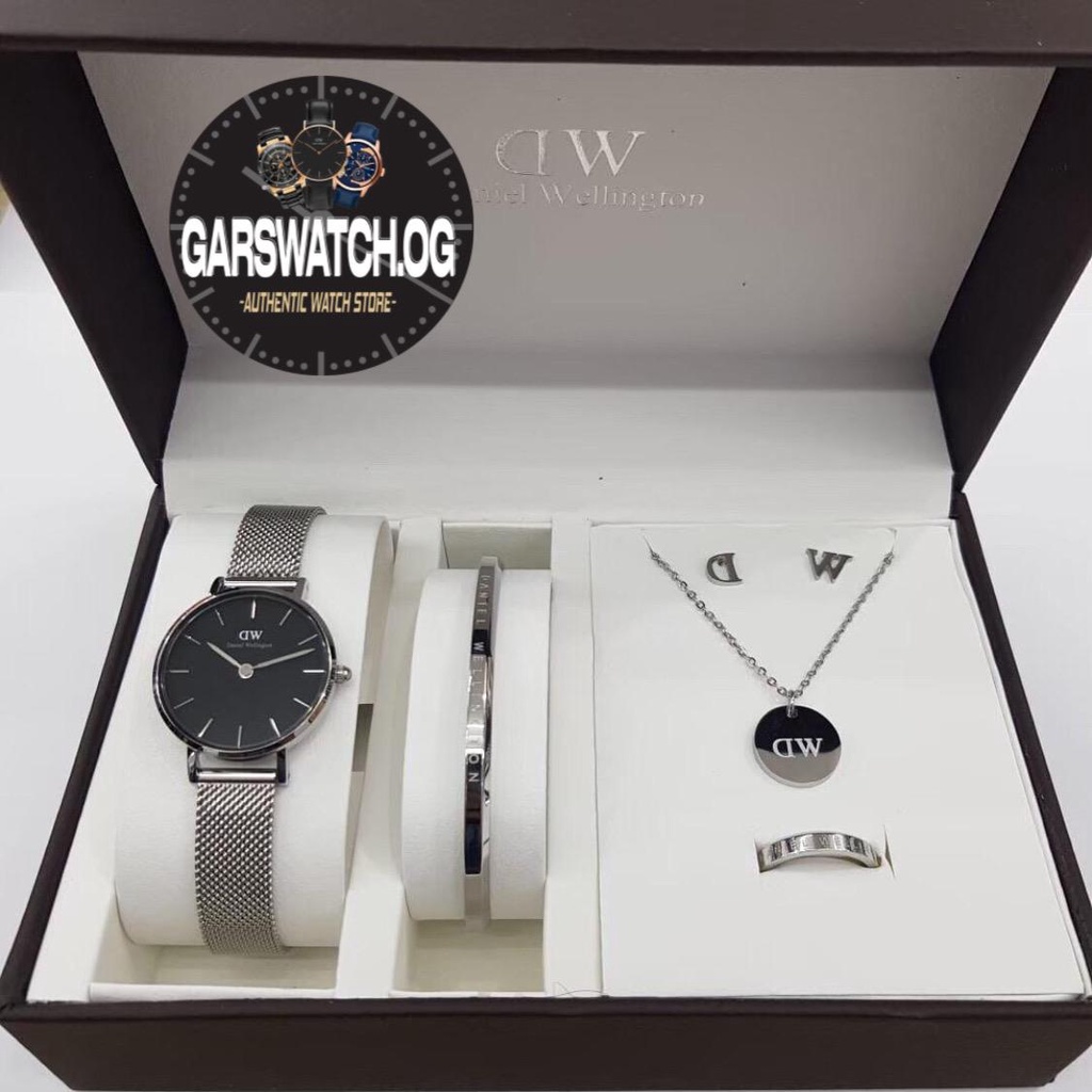 (ORIGINAL 100% - Garansi 1 Thn) Jam Tangan Daniel Wellington Original Pria / Wanita Pendant Set Full