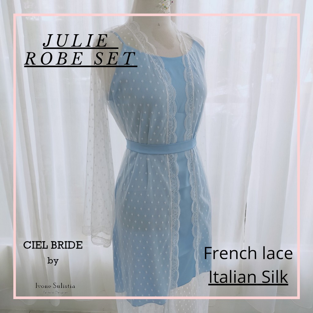 Julie robe full set kimono pengantin bridal robe lace robe