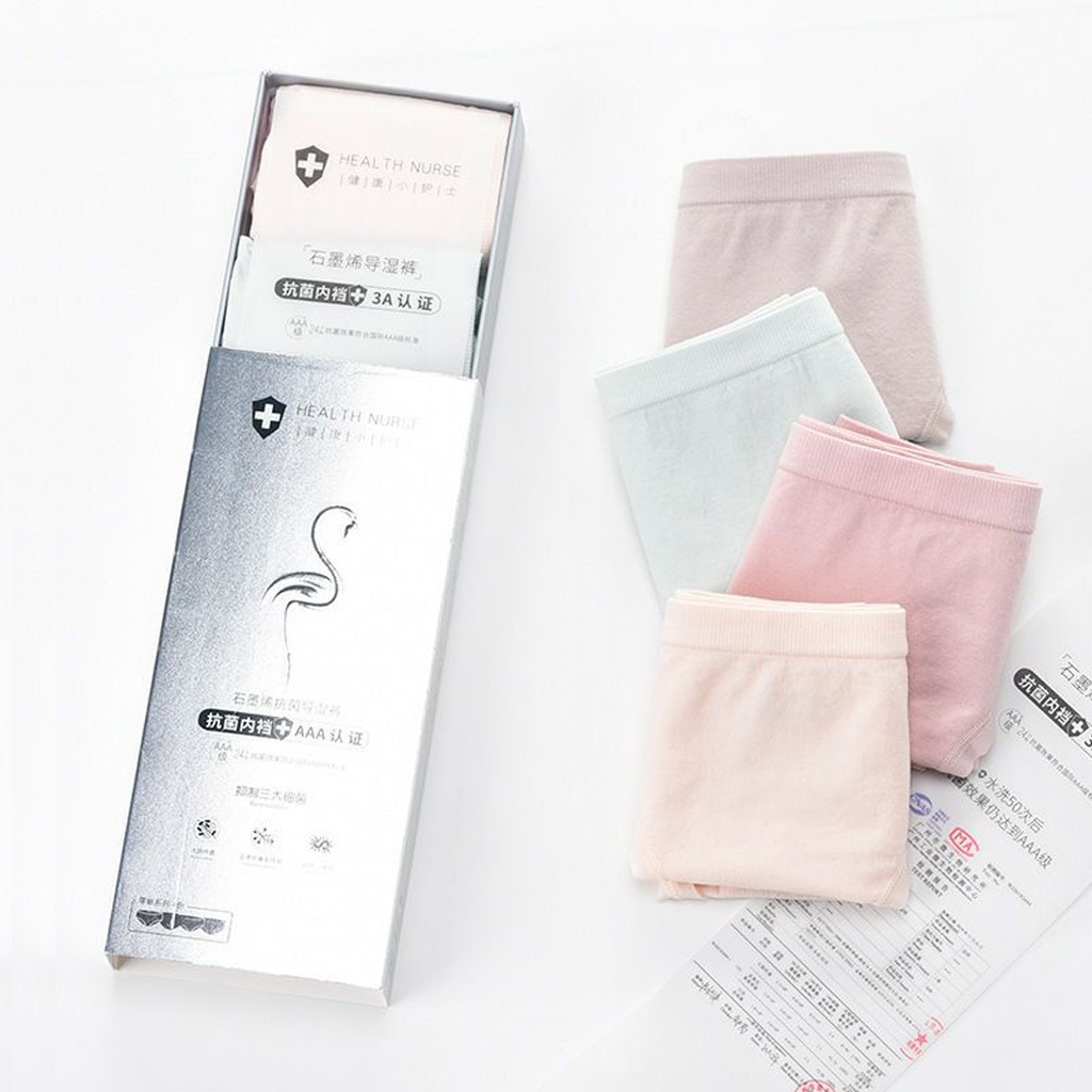 ❤️GTB❤️ [Set Kotak 4pcs] Celana dalam antibakteri graphene wanita Pakaian Dalam CD Seamless B079