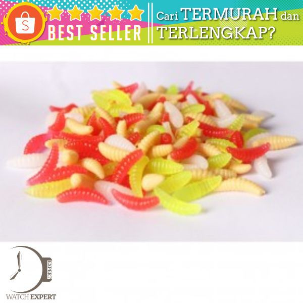 Umpan Pancing bentuk Cacing 50 PCS - WD-160  Merah