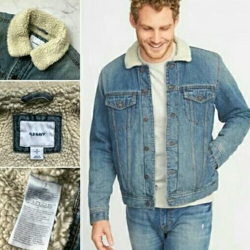 JAKET DENIM SHERPA LINED OLD NAVY BLUE PRIA