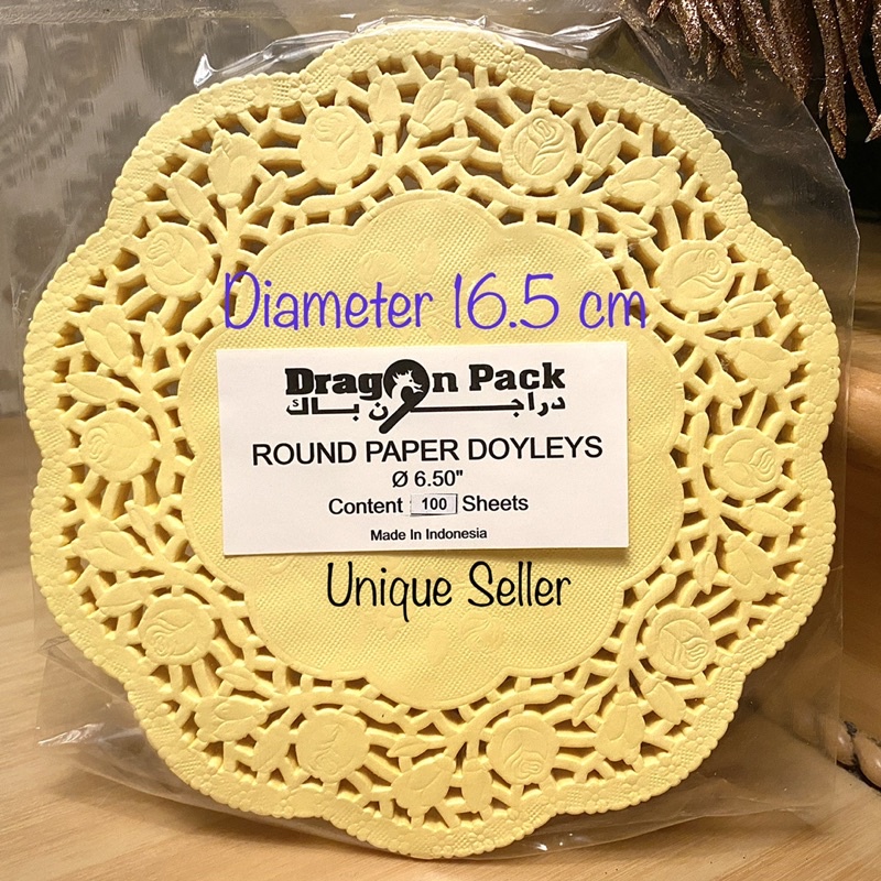 Paper Doilies Warna 6.5&quot; Diameter 16.5 cm isi 100 untuk dus 18x18 / Alas Renda Kue Kering 6.5 / Doilies Paper Warna Warni 6,5&quot; 6,5 / Doily Doyly Paper 6.5 6,5