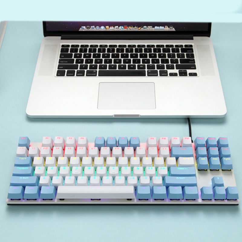 Vivi Keyboard Gaming Mekanikal 87 Tombol Antighosting Dengan Backlight RGB / Biru / Merah