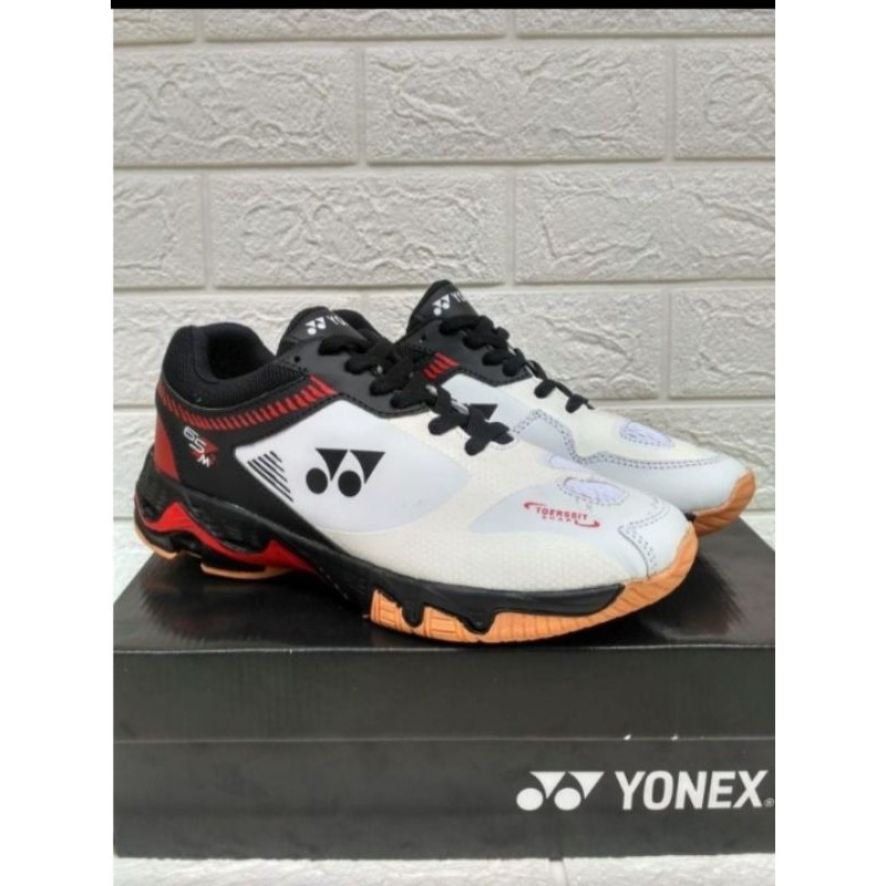 (COD) SEPATU OLAHRAGA BADMINTON YONEX MENS POWER CUSHION 6 PUTIH MERAH