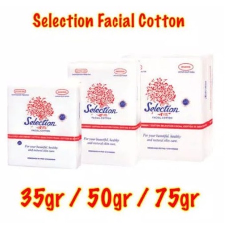 KAPAS SELECTION WAJAH / MUKA FACIAL COTTON 35 GRM / 50 GRM