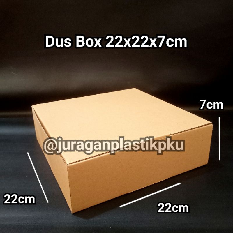 

Dus Box 22x22x7 cm Tebal | Kotak Kemasan Hampers Kue Aksesoris Kraft Coklat 22x22