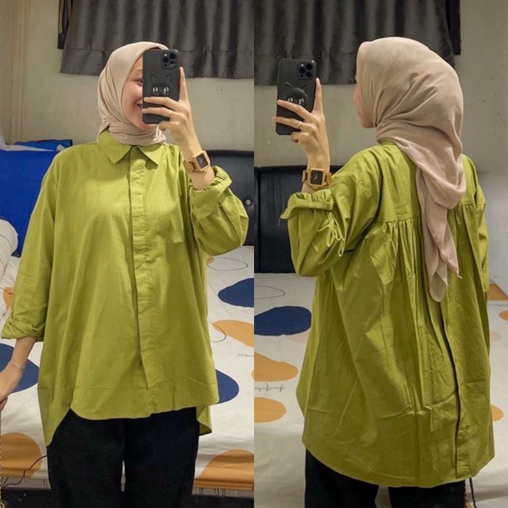 1KG MUAT 5PCS | LUCA RIKA ATASAN KEMEJA KANCING WANITA HITS OOTD SELEBGRAM FASHION GROSIR WANITA TERBEST SELLER