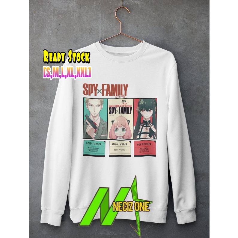 CREWNECK SWEATER MANGAJEPANG FORGER FAMILY SPY X FAMILY KARAKTER ANIME ANYA - YOR - LOID FORGER UNIS