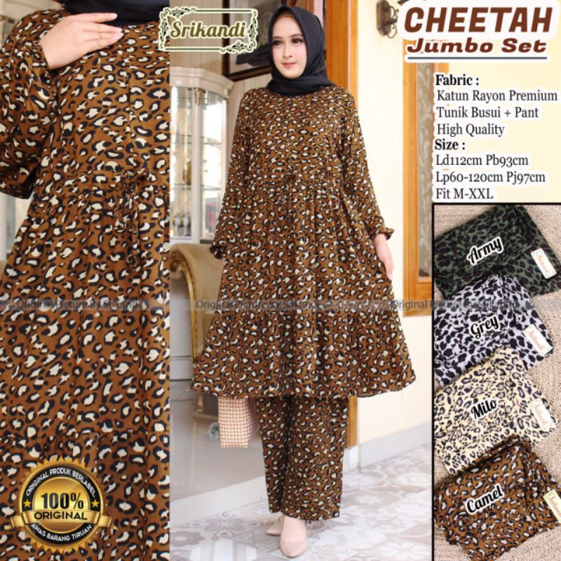 SETELAN WANITA CHEETAH JUMBO SET BY SRIKANDI