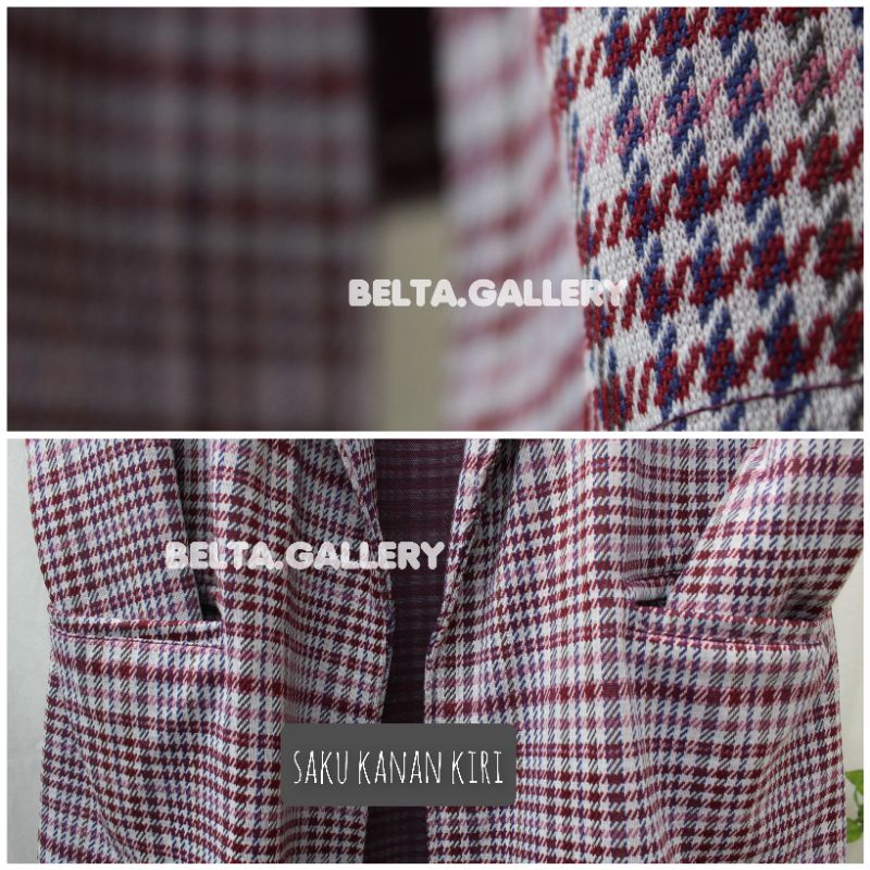 Blazer Wanita Korea Style Trendy Casual Terbaru Houndstooth Berkantong Bahan Tebal Premium Outer Kerja Simpel Murah