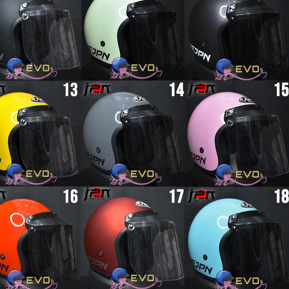 Update Terbatas HELM JPN BOGO ORIGINAL SNI KACA DATAR ORIGINAL FLAT VISOR HITAM BENING - HELM JPN RETRO