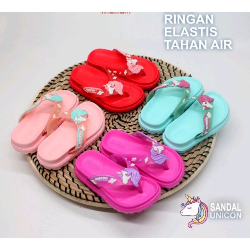 Sandal Jepit Anak Perempuan Bahan Karet/Unicorn Ukuran 24-35(137-1,237-1)