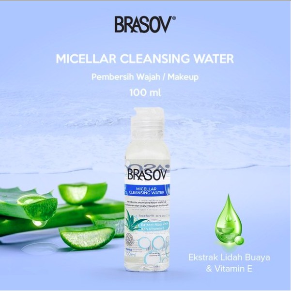 BRASOV Micellar Cleansing Water 100ml | Pembersih Make up