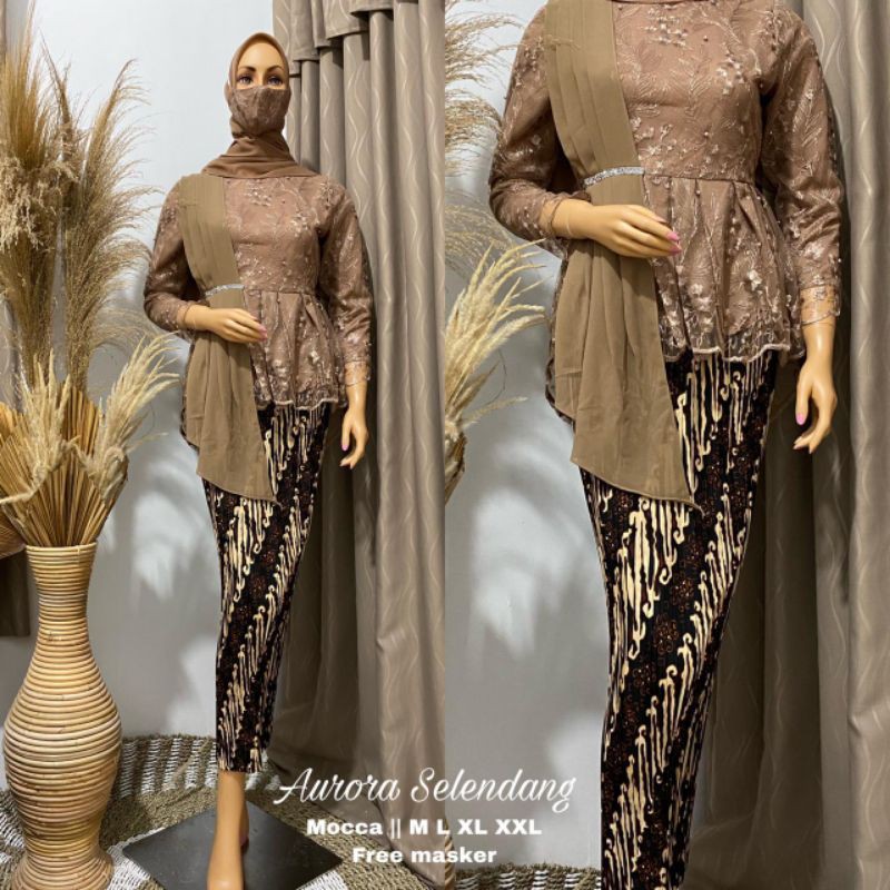 AURORA SELENDANG CERUTY 4 ~ SETELAN KEBAYA TILLE MODERN ~ KEBAYA TILLE WISUDA ~ KEBAYA MODERN