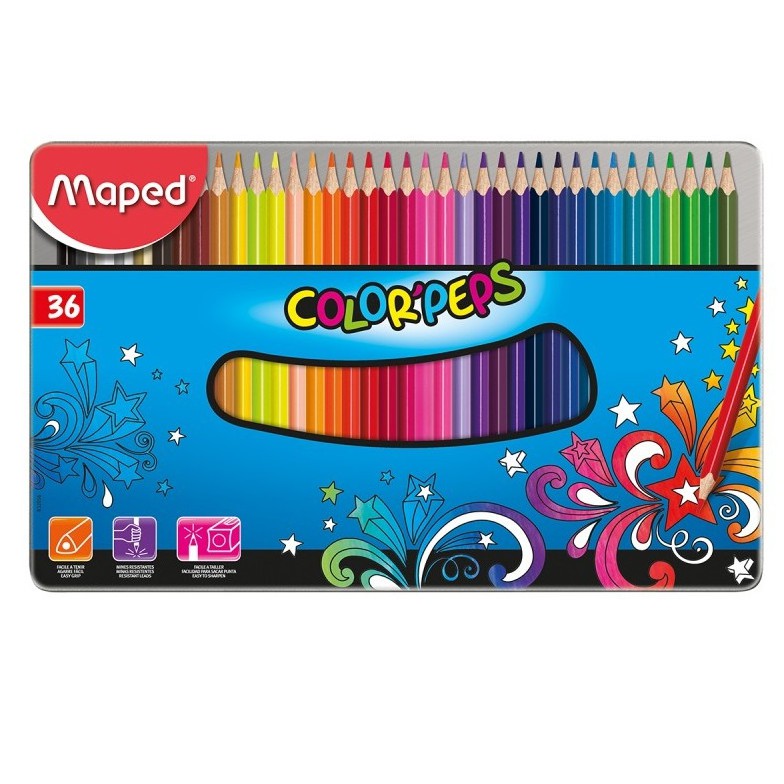

Maped 36 Color Peps with metal box