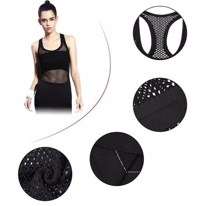Tanktop rompi olahraga wanita kaos baju sport gym fitness senam 116