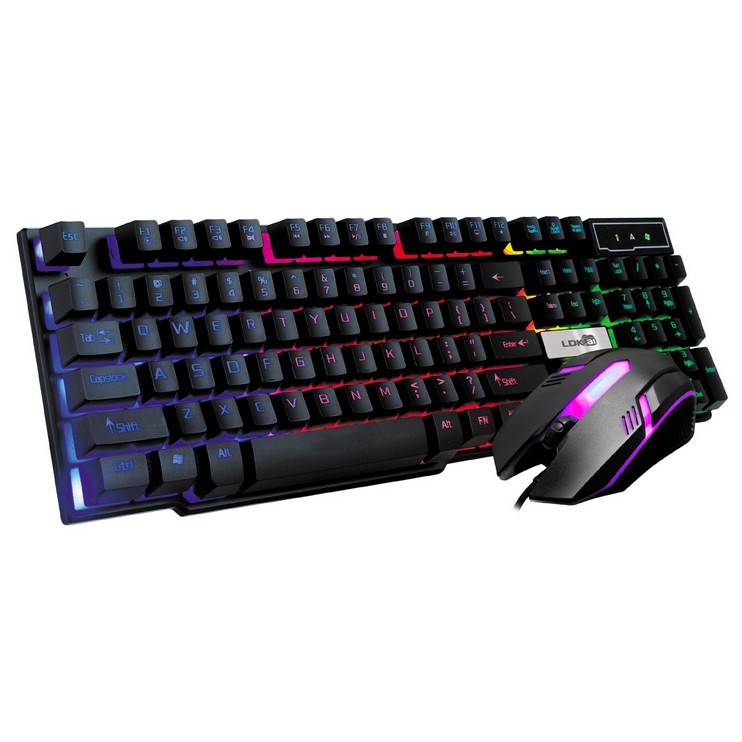 Gaming Keyboard LED with Mouse - OMKY1ABK Black