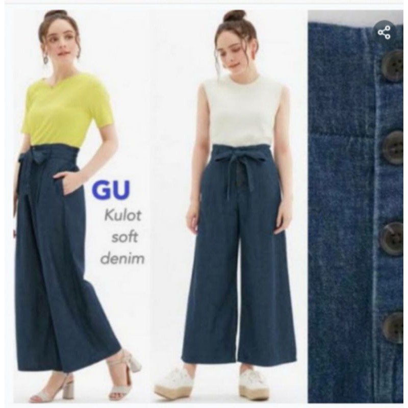 Kulot Soft Denim GU by Uniqlo Sisa Ekspor