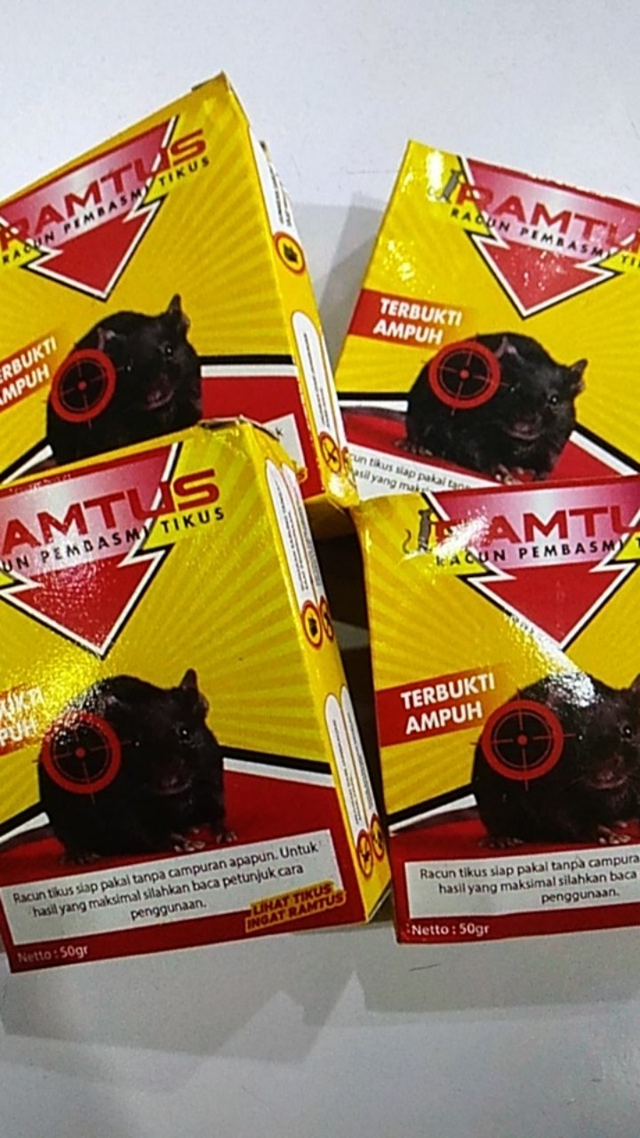 Ramtus Obat Racun Tikus Langsung Mati Kering Tidak Bau Sangat Ampuh Racun Pembasmi Tikus 4 Pack