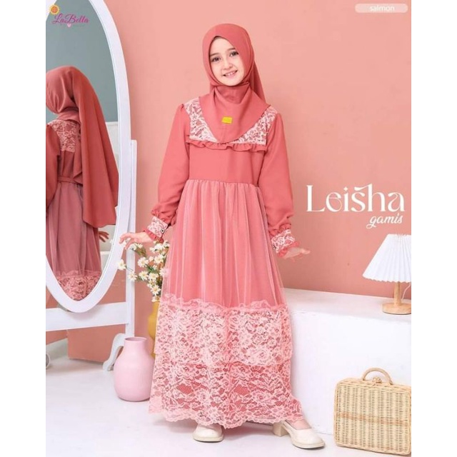 GAMIS LEISHA | BAJU PESTA | SET HIJAB | BAJU ANAK | REKOMENDASI BAJU ANAK