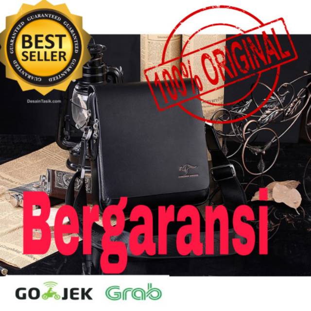 ORIGINAL Tas Selempang Pria merk kangaroo kingdom-black