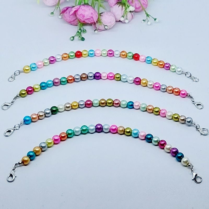 KONEKTOR MASKER HIJAB MUTIARA, PENGAIT MASKER HIJAB MUTIARA-Mutiara Rainbow