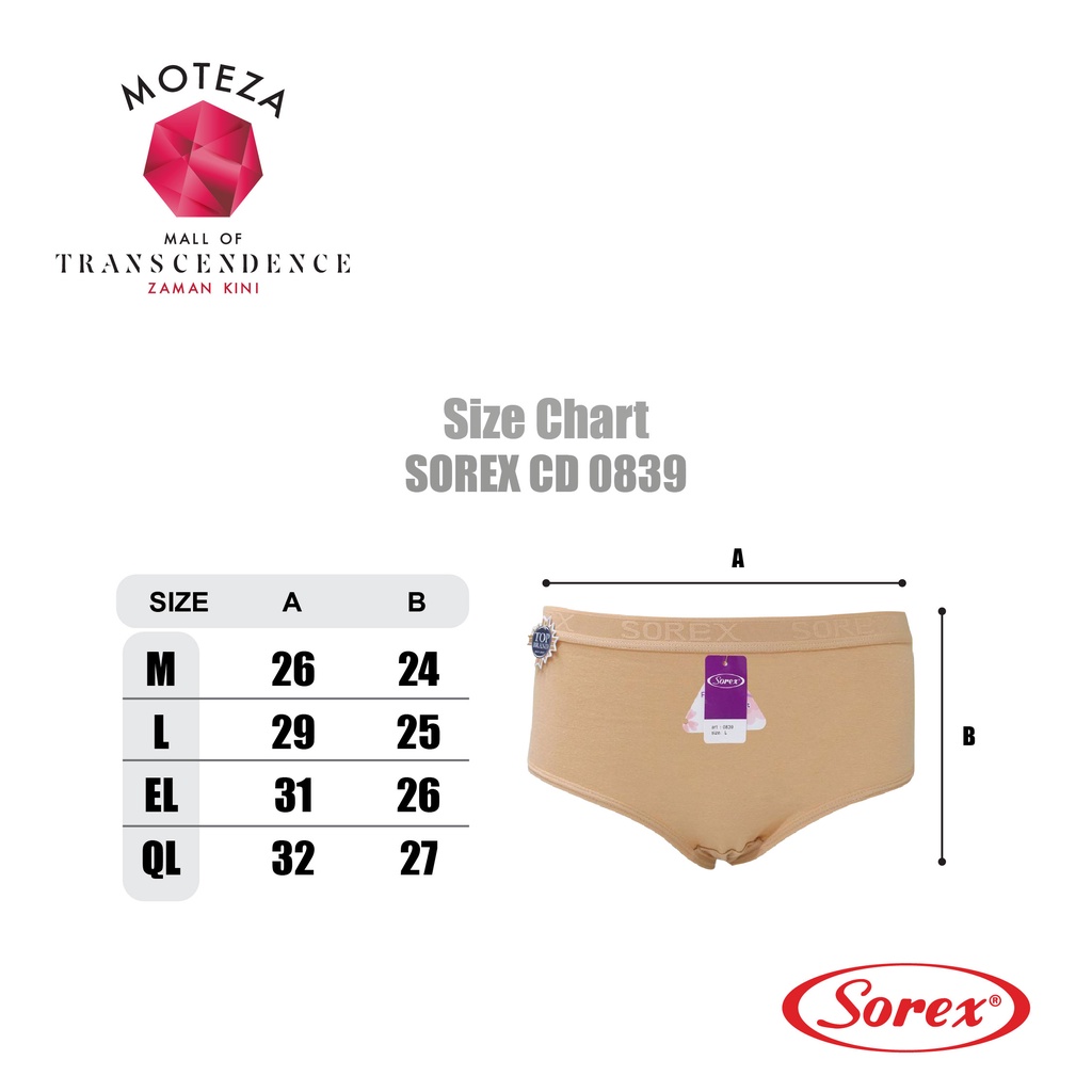 BISA PILIH WARNA Sorex Celana Dalam Wanita - CD 0839 - Midi Panty - Comfort Fit - M - XXL