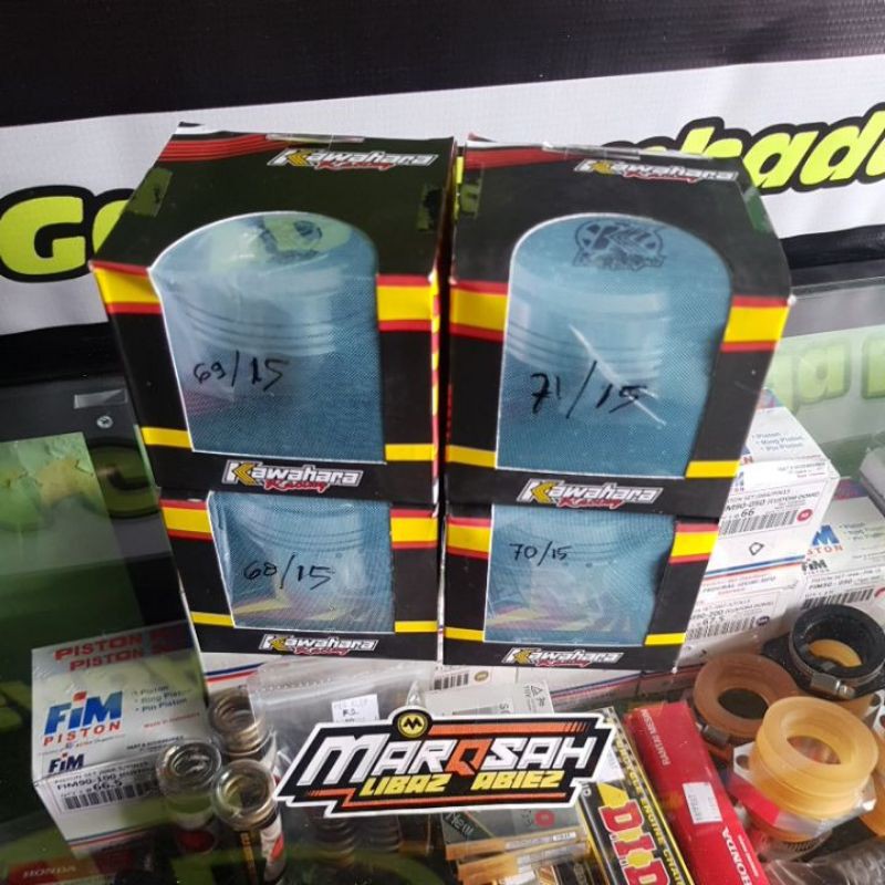 Piston kit Kawahara Piston kawahara pin 15 66 67 68 69 70 71 72 pen 15  set ring piston dan pen seher marqsah racing-Pen 15