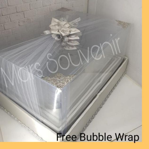 

✤ Box Hantaran Seserahan Mika Tile Silver 1 Set Isi 4 Box - ➼