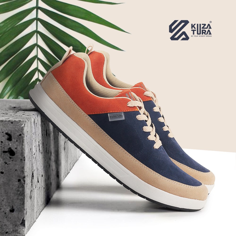 Sepatu Casual Pria Kulit Asli Sneakers Dengan Tali Kets Kuzatura Original