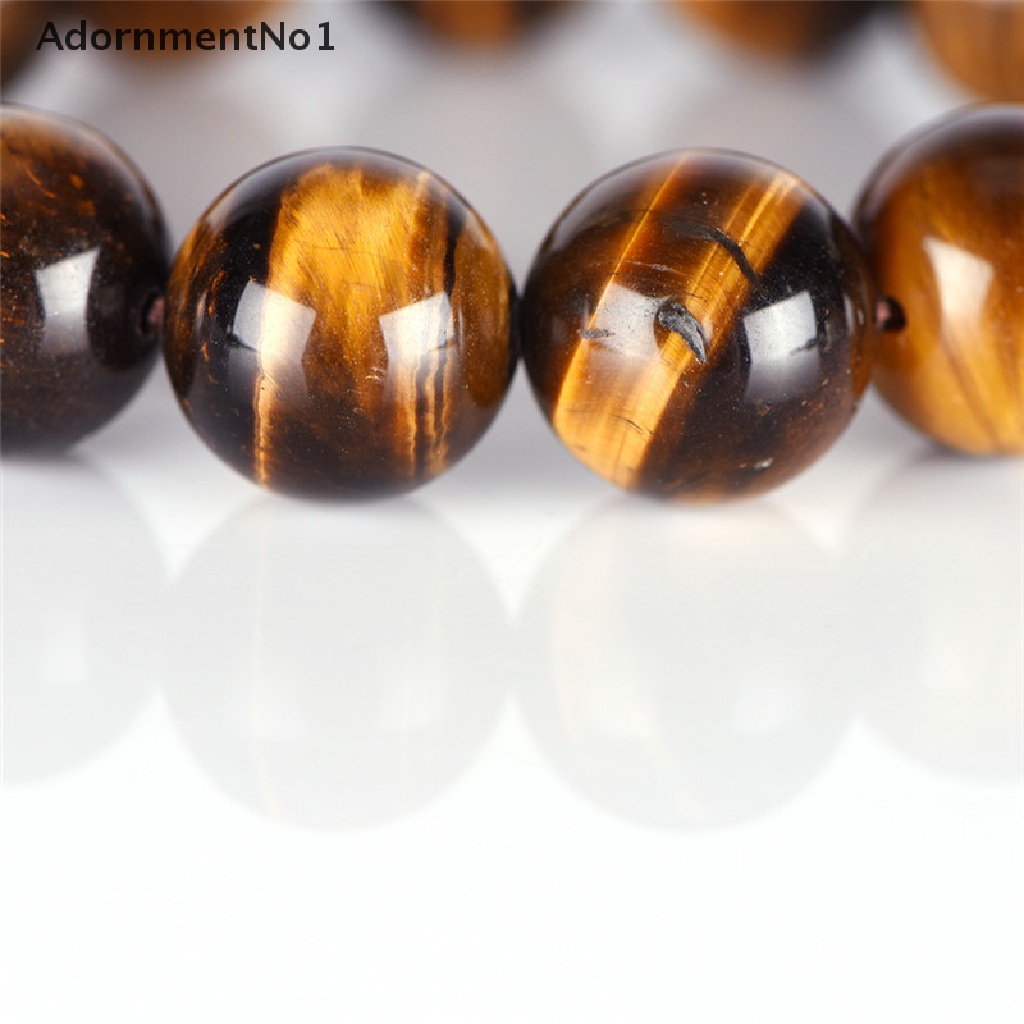 (AdornmentNo1) Gelang Keberuntungan Manik Batu Tiger Eye Alami Untuk Pria / Wanita