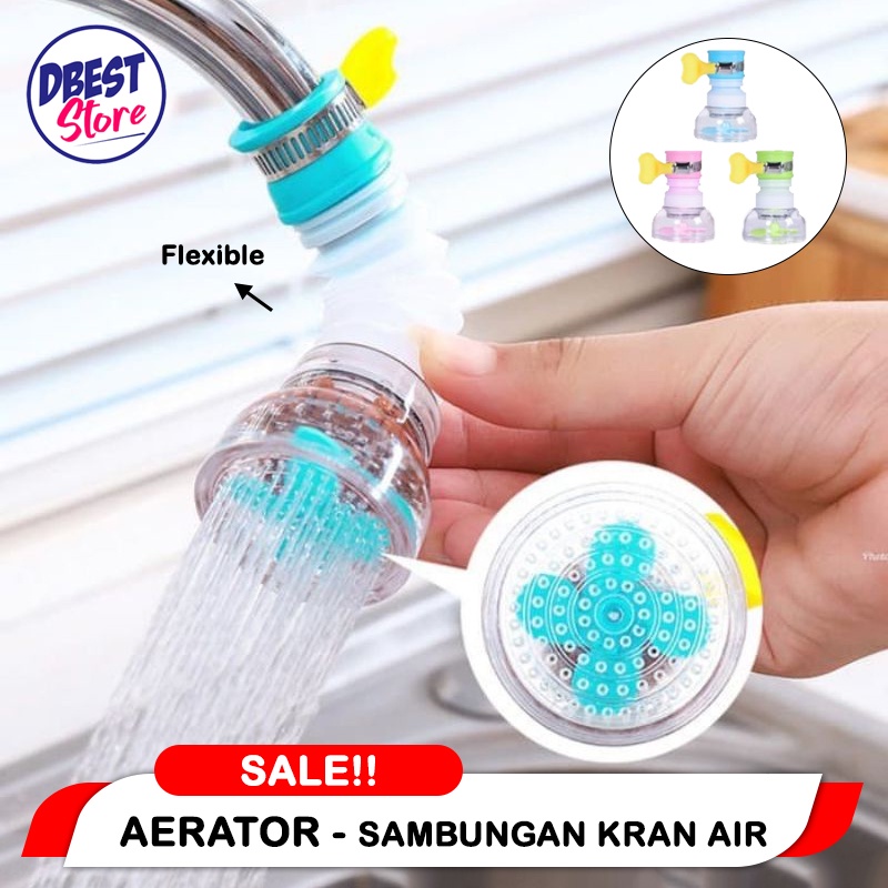 PROMO MURAH New Import - Aerator Sambungan Kran Air 360 Derajat / Saringan Air Keran Putar Flexible / Penyambung