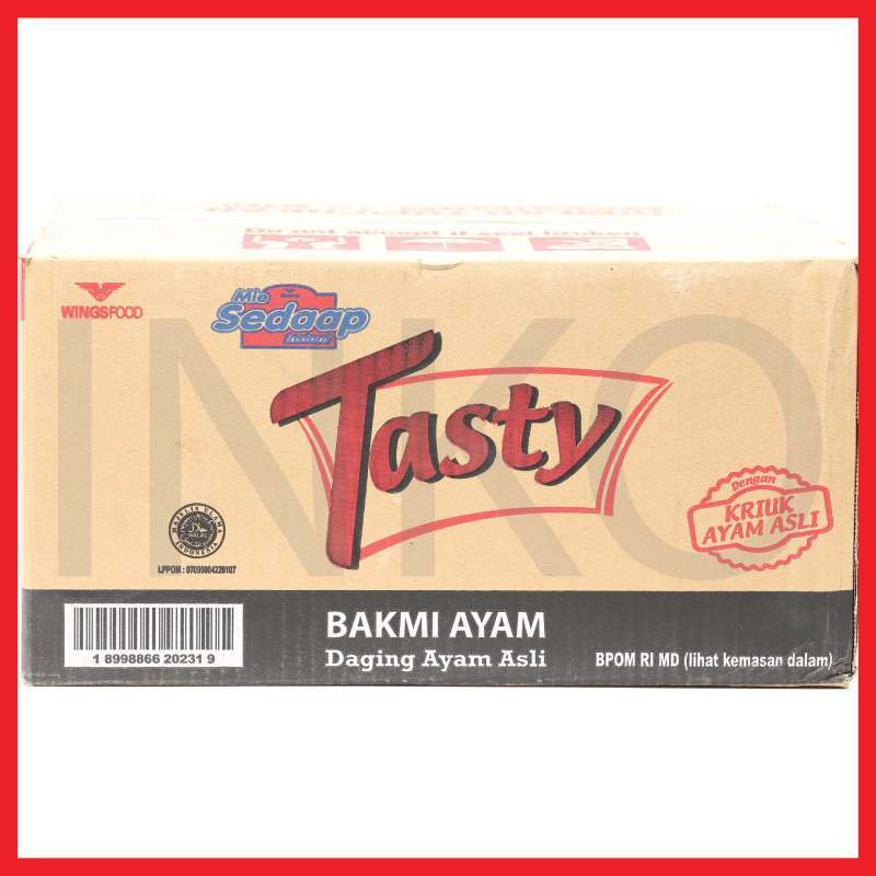 

NOODLES/MIE INSTANT SEDAP TASTY RASA BAKMI AYAM DAGING ASLI KEMASAN DUS ISI 12 PCS