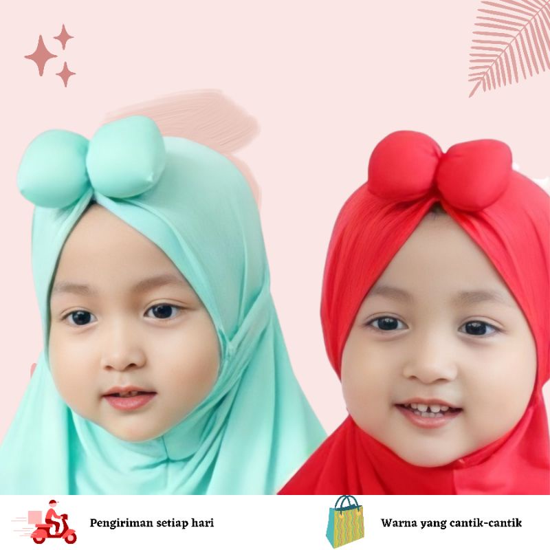 Hijab Bayi Pita Tengah / Kerudung anak / jilbab baby newborn