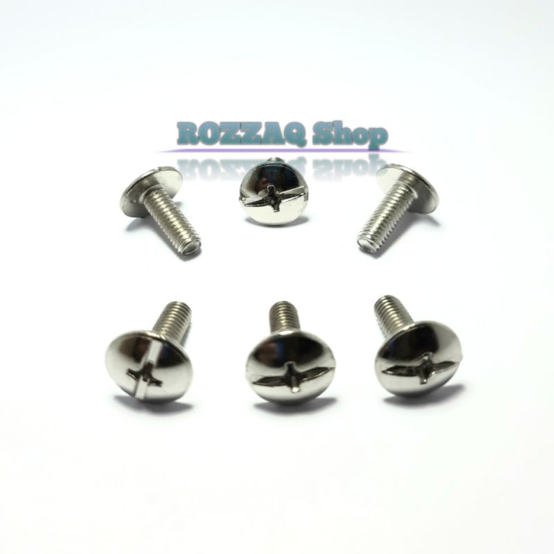 10 PCS BAUT BODY HONDA 6×16 BAUT COVER HONDA BAUT BODY MOTOR GRAND REVO KHARISMA SUPRA LEGENDA WARNA NEKEL UKURAN M6x16