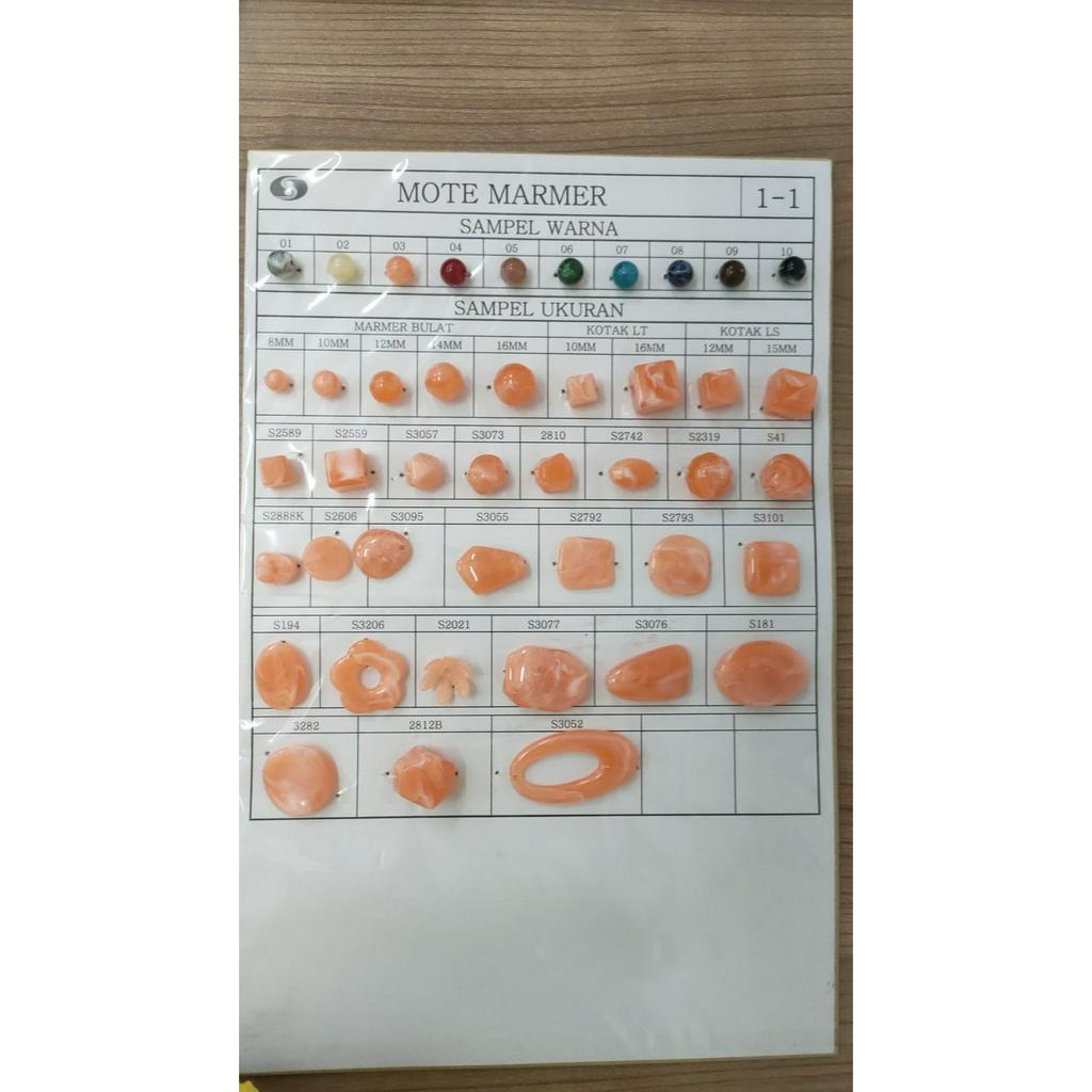 [1 Pon (450 Gram)] Manik Marmer Bulat / Manik Marmer Kotak / Manik Marmer Bentuk / Manik Motif Marmer / Mote Marmer