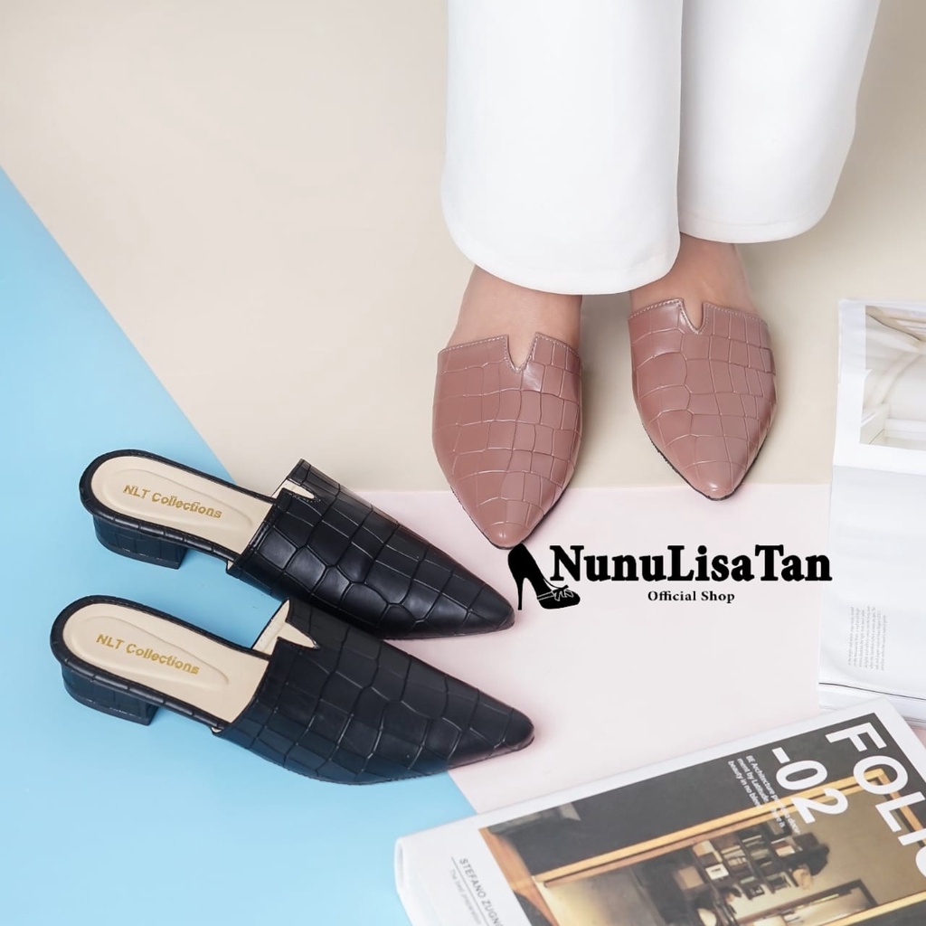 NunuLisaTan - High Heels Sepatu Sandal Heels korea Motif Buaya