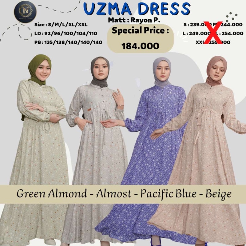 UZMA DRESS ( SPECIAL PRICE) ✅ NADHEERA LUXURY ✅ RAYON PREMIUM ADEM LEMBUT