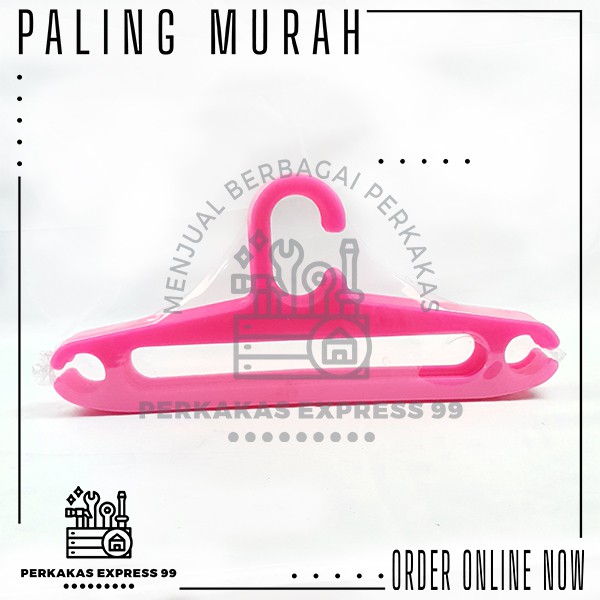 Gantungan Baju / Hanger Plastik Dewasa 17 inch Warna PINK BestQuality