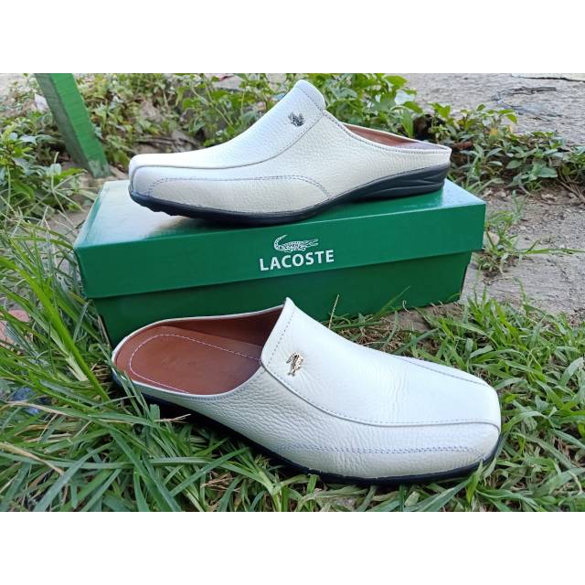 SEPATU SLIP ON BOSTONG LACOSTE FULL WHITE/ SEPATU FPI PUTIH/SEPATU HABIB/SEPATU SANTRI/SEPATU KYAI