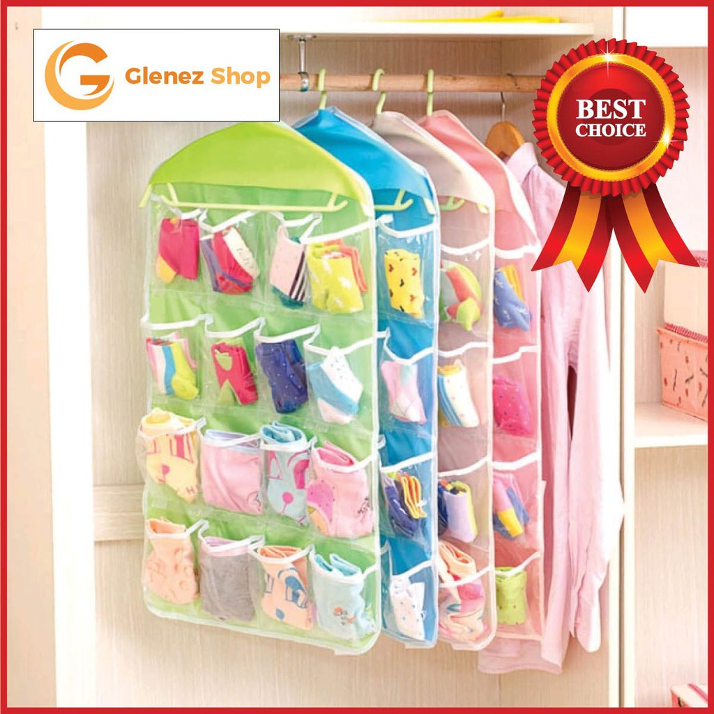 Tempat Penyimpanan Rak Gantung Kaos Kaki Pakaian Dalam Perhiasan