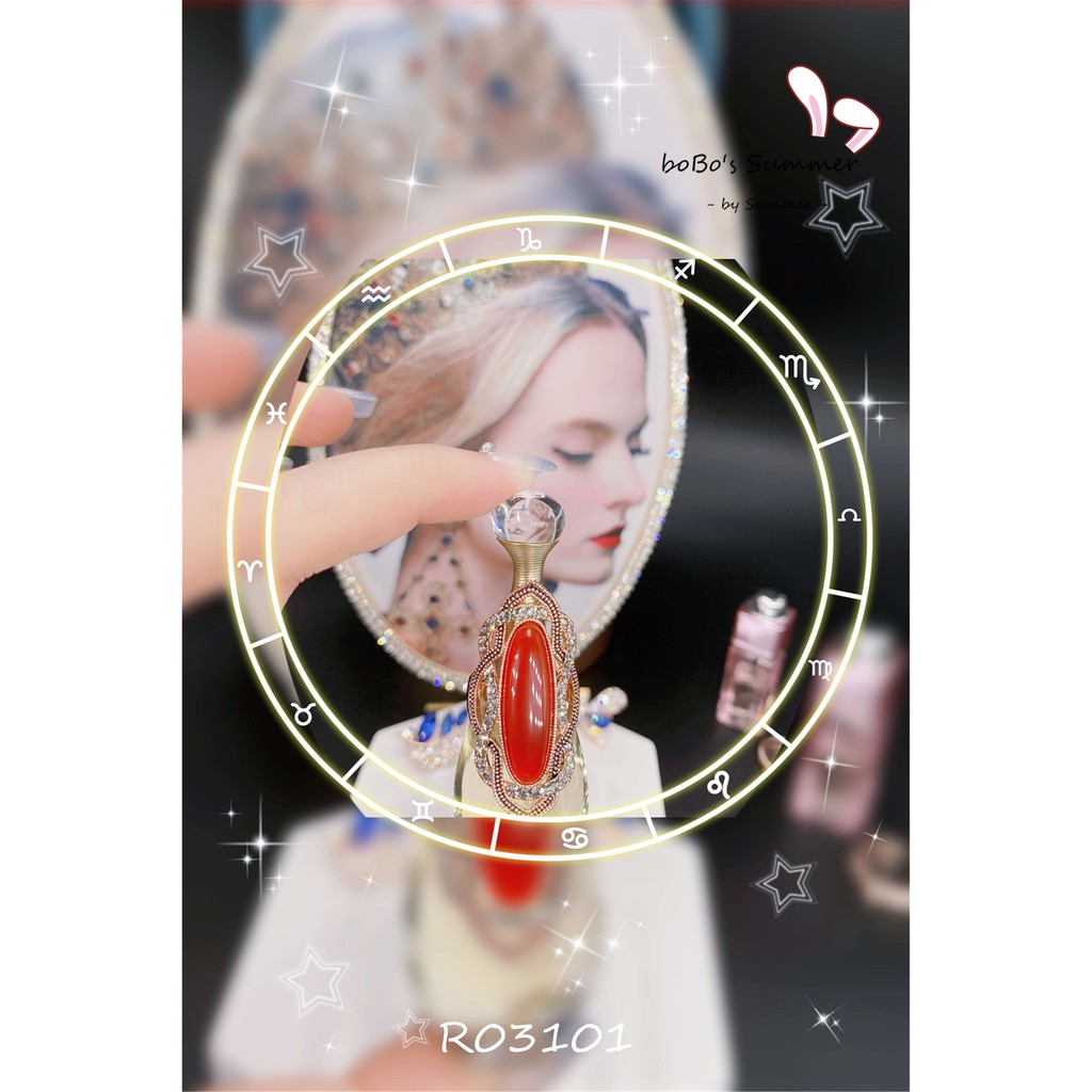 Cincin Pesta Gold Rose Batu Opal Lonjong Besar Perhiasan Mewah Aksesoris Fashion Impor