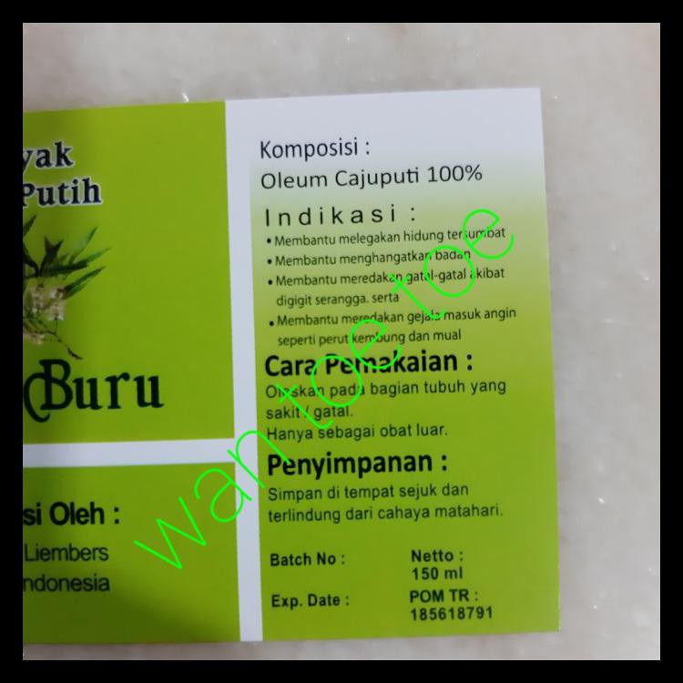 TERMURAH Minyak Kayu Putih Spray Hijau Buru 100ml