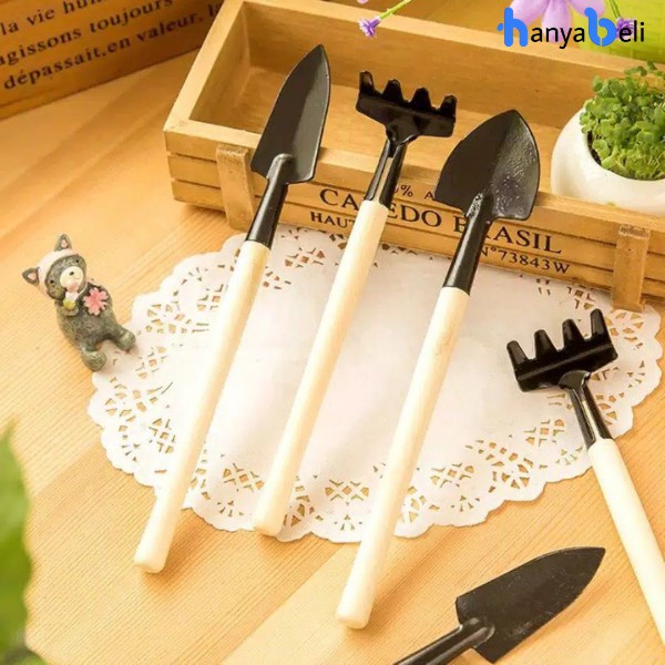 Set Sekop Garpu Cangkul Mini 3in1 Alat Taman Berkebun Gunting Dahan Garden Tools Kecil Besar