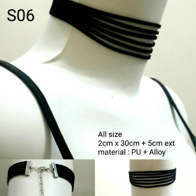 KALUNG KOREA CHOKER SUDE BLACK MULTILAYER S06