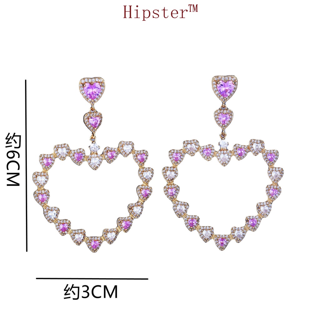 Anting Tusuk Bentuk Hati Bahan Sterling Silver 925 Untuk Wanita