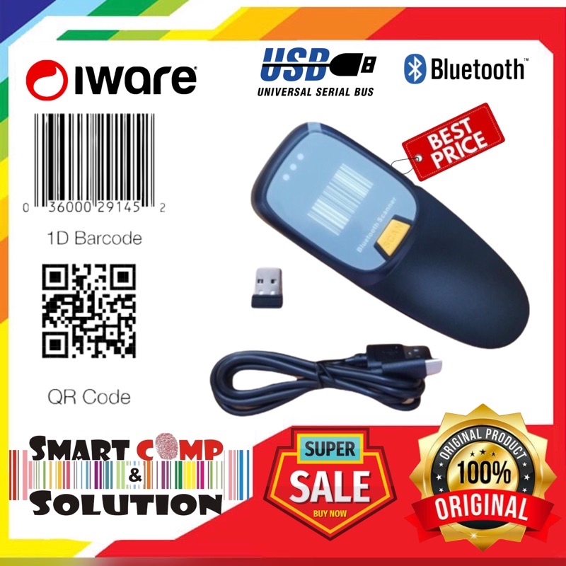 Scanner Barcode Poket Portable 2D Iware MX-80 / MX80 - PRJ300 Bluetooth Wireless