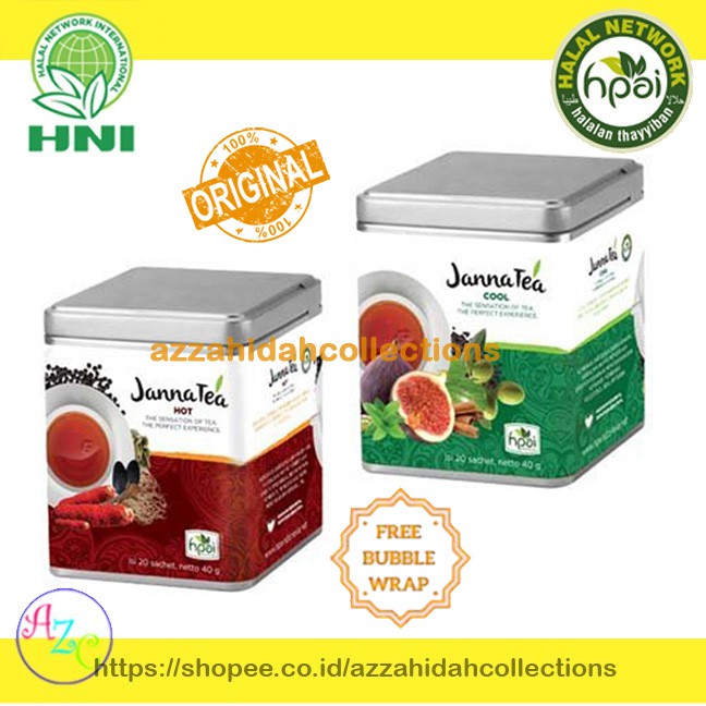 

Jannatea COOL - Jannatea HOT - HNI HPAI - Teh Herbal - Teh Sehat - 20 sachet asli