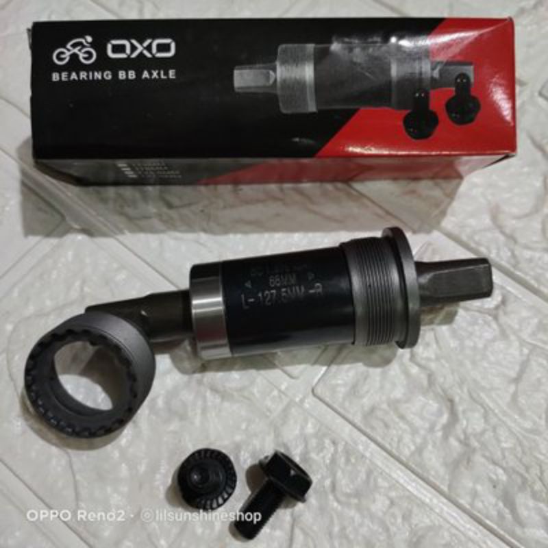 BB Kotak Bearing 127.5 OXO As Tengah Bottom Bracket 127.5mm untuk Crank Sepeda MTB Federal
