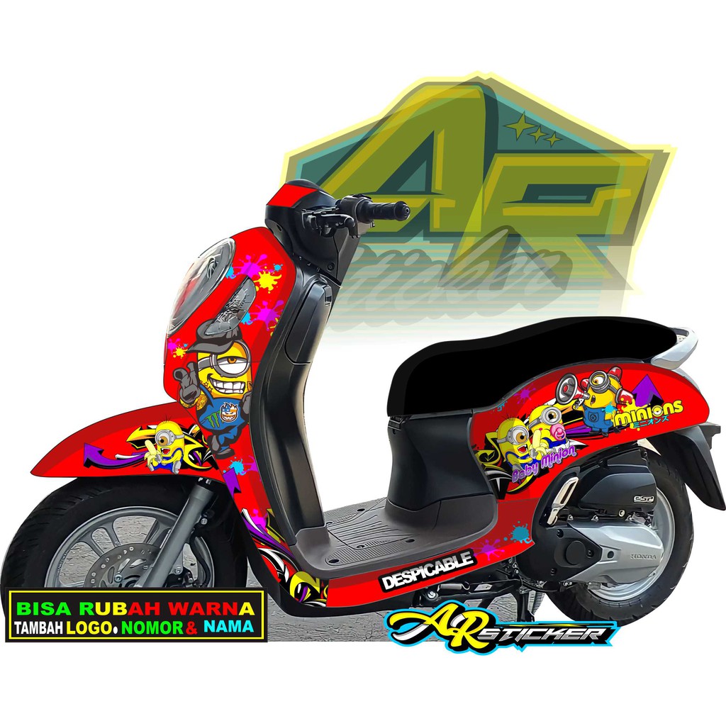 Decal scoopy Decal Scoopy full body Full Blok Decal Scopy Dekal New Fi Baru 2020 2021 STIKER MINION